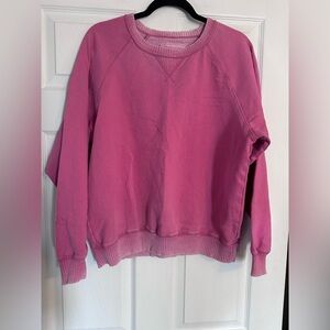 Women's AE American Eagle Destressed Pink Crewneck Sweatshirt Sz Medium